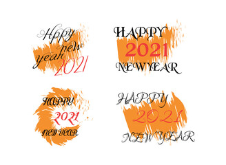 set of 2021 Happy new year typography creative design for banners, brouchers, backgrounds, posters, greeting cards vector design illustration. 
