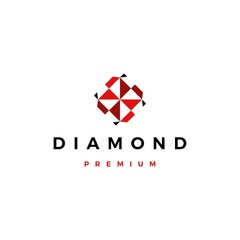Fototapeta premium red diamond logo vector icon illustration