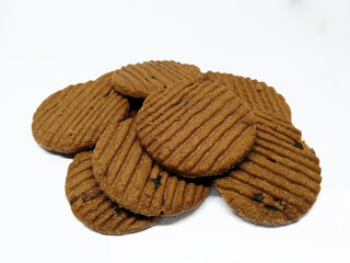 chocolate chip cookies isolated