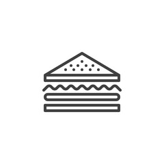 Sandwich line icon. linear style sign for mobile concept and web design. Sandwich outline vector icon. Symbol, logo illustration. Vector graphics