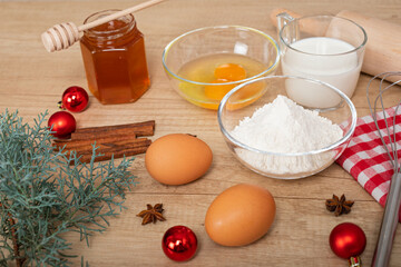 Homemade gingerbread ingredients