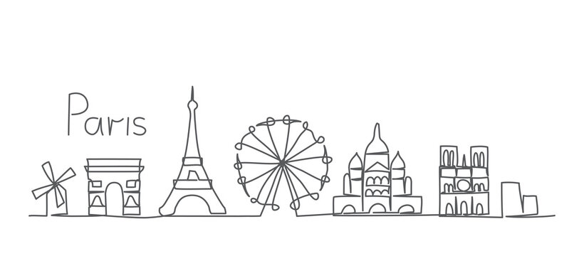 Paris Eiffel Tower Stylized Clipart Ink Drawing Illustration - Etsy
