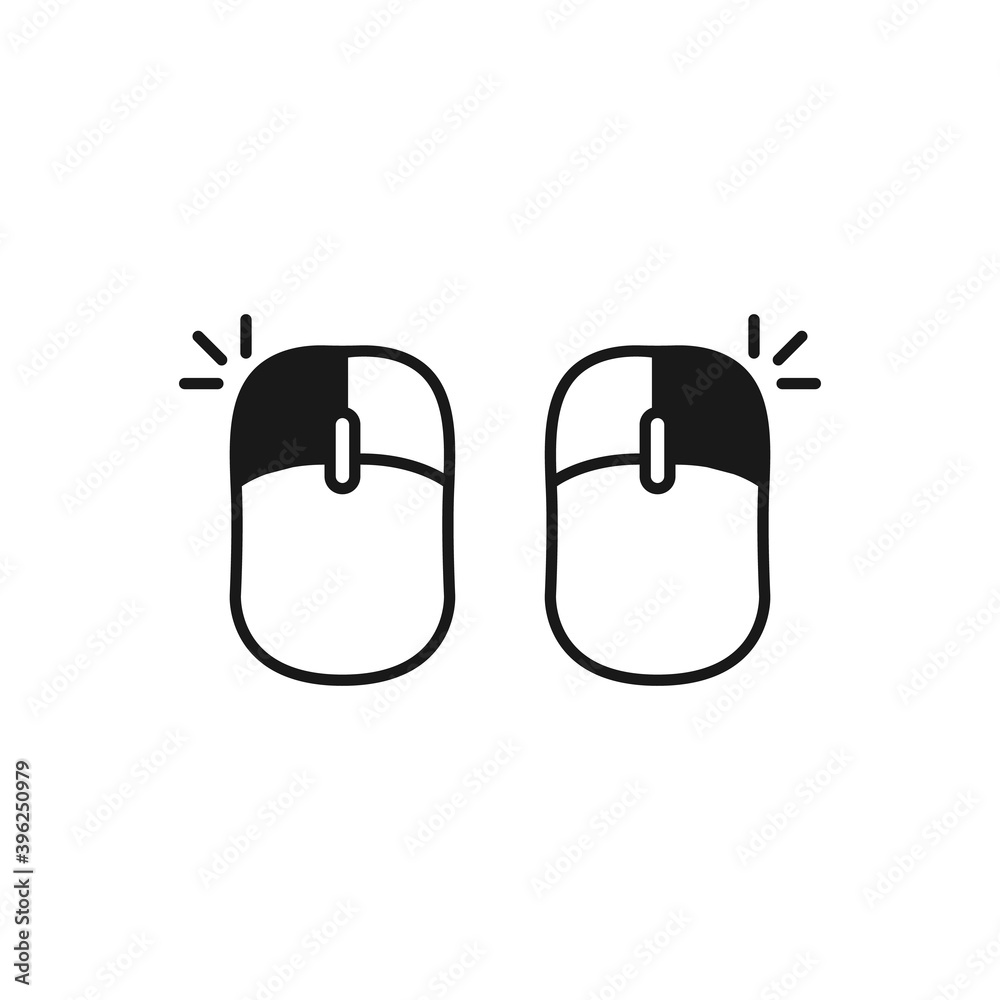 Wall mural computer mouse outline icon symbol set on white background vector illustration