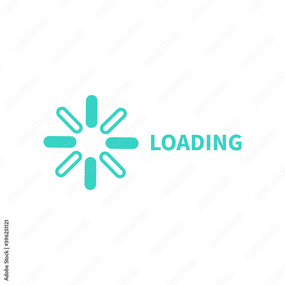 Wall mural loading, reload isolated flat web mobile icon vector sign symbol button element silhouette on white 