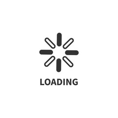 Loading, Reload Isolated Flat Web Mobile Icon Vector Sign Symbol Button Element Silhouette on white background