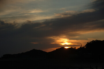 Fototapeta premium sunset over the mountains