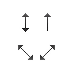 Standard white and black pixel cursors vector collection isolated on white background.