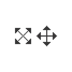 Standard white and black pixel cursors vector collection isolated on white background.