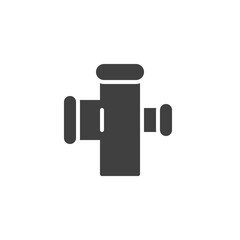 Pvc sewer pipe vector icon. filled flat sign for mobile concept and web design. Plastic pipe fitting glyph icon. Symbol, logo illustration. Vector graphics