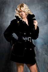 Young Woman In Fur Coat