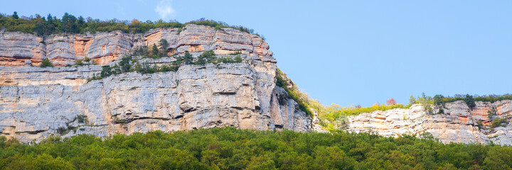 The Eagle cliff near Mezmay settlement. Mountain region of Russia