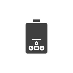 Water heater vector icon. filled flat sign for mobile concept and web design. Heating boiler glyph icon. Symbol, logo illustration. Vector graphics