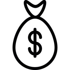 
Money sack Flat Vector Icon

