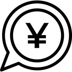 Obraz premium Japanese Yen Flat Vector Icon 