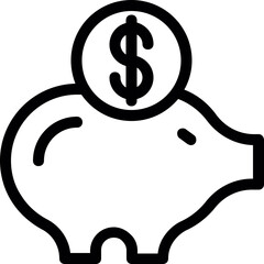 
Penny Bank Flat Vector Icon 
