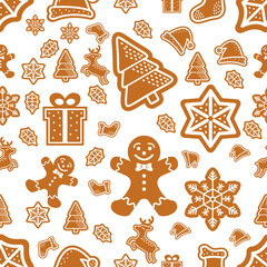 Beautiful Christmas seamless pattern, Christmas wrapping paper, vector.