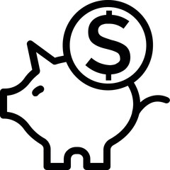 
Penny Bank Flat Vector Icon 
