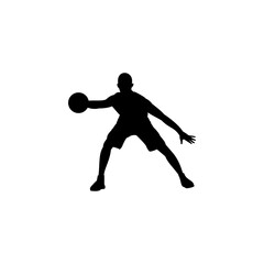 silhouette design basketball player, sports vector icon illustration