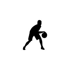 Fototapeta na wymiar silhouette design basketball player, sports vector icon illustration