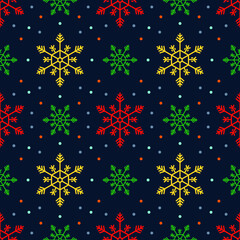 Naklejka premium Beautiful Christmas seamless pattern, Christmas wrapping paper, vector.