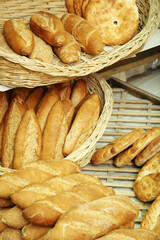 Fresh breads baked in the oven