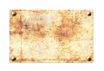 Old metallic plank with vintage nails