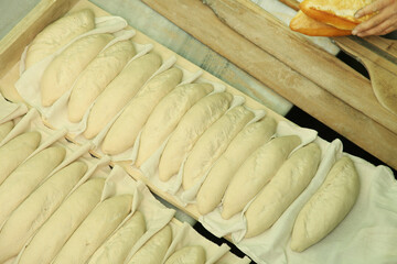 Fototapeta premium Fresh breads baked in the oven