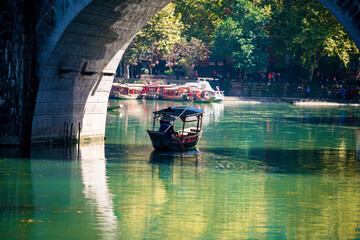 Street view local visitor and tourist atFenghuang old town Phoenix ancient town or Fenghuang...