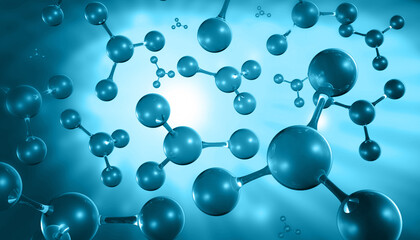 Abstract  molecules background. 3d illustration..