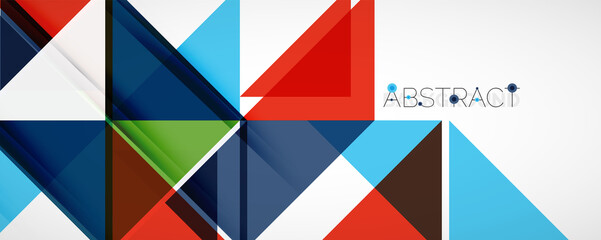 Geometric abstract background. Techno color triangle shapes. Vector illustration for covers, banners, flyers and posters and other designs
