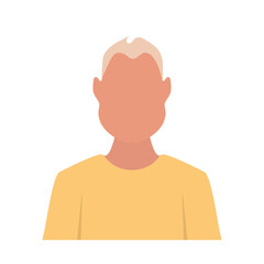 Blond boy in a yellow T-shirt. Blond man avatar. Vector.