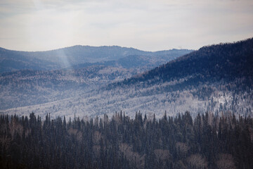 Fototapeta na wymiar Winter mountain natural landscape.