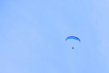 Paragliding over the mountains.
