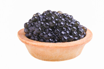 Black sturgeon caviar in a tartlet