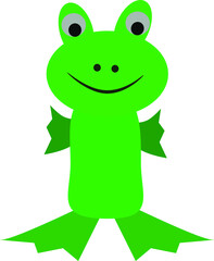 green frog, DIY for children, vector illustration, isolate on a white background