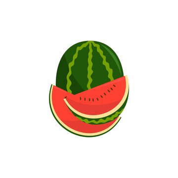 Watermelon Fruit and pieces Illustration Isolated