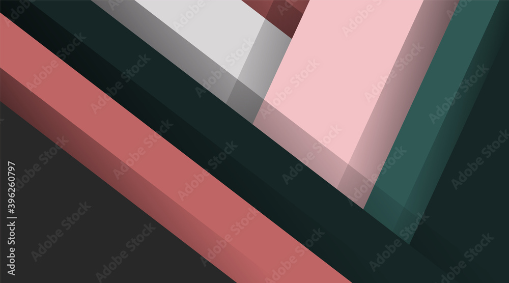 Wall mural abstract vector modern material design background. overlapping shapes