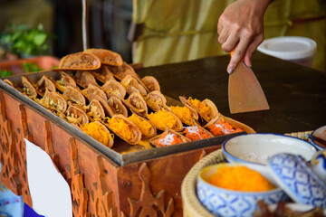 Making kind of Thai sweetmeat   