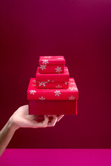 Christmas gifts giving or winter holidays time delivery concept