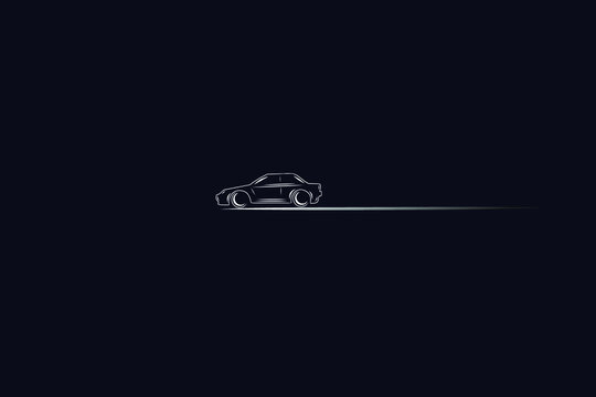 recommend clip art: Classic car line pop art potrait logo colorful design with dark background. Abstract vector illustration.