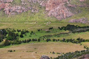 Obraz premium The panorama view close Fitz Roy, El Chalten, Patagonia, Argentina