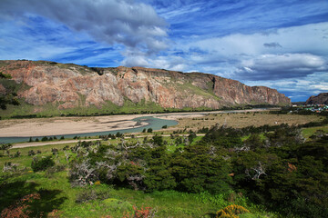 Naklejka premium The river close Fitz Roy, El Chalten, Patagonia, Argentina