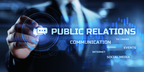 PR Public relation management. Business communications concept.