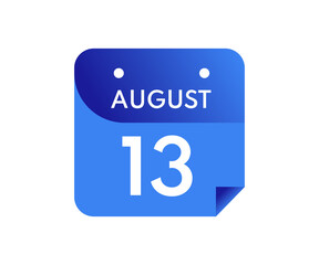 August 10 Date on a Single Day Calendar in Flat Style, 10 August calendar icon