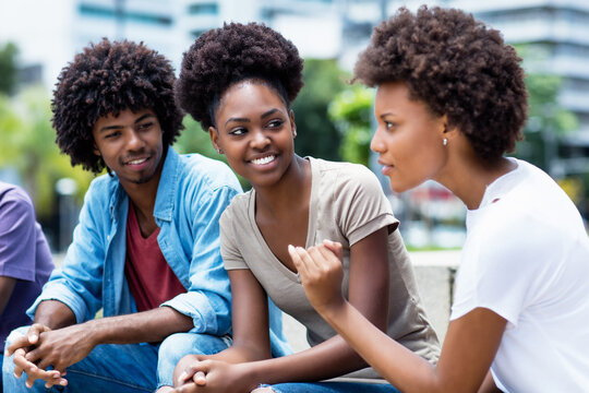 African american young adults in discussion