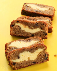 Sliced Cream Cheese Cheese Cake Filled Banana Bread