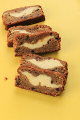 Sliced Cream Cheese Cheesecake Filled Banana Bread