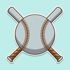 Cute baseball cartoon logo illustration