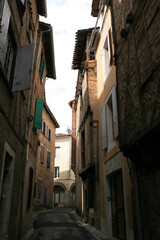 medieval houses and alley in cahors (france)