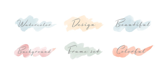 水彩のブラシ・ストロークセット／イラスト／背景／フレーム／カラフル／枠／線／飾り／装飾 © yugoro